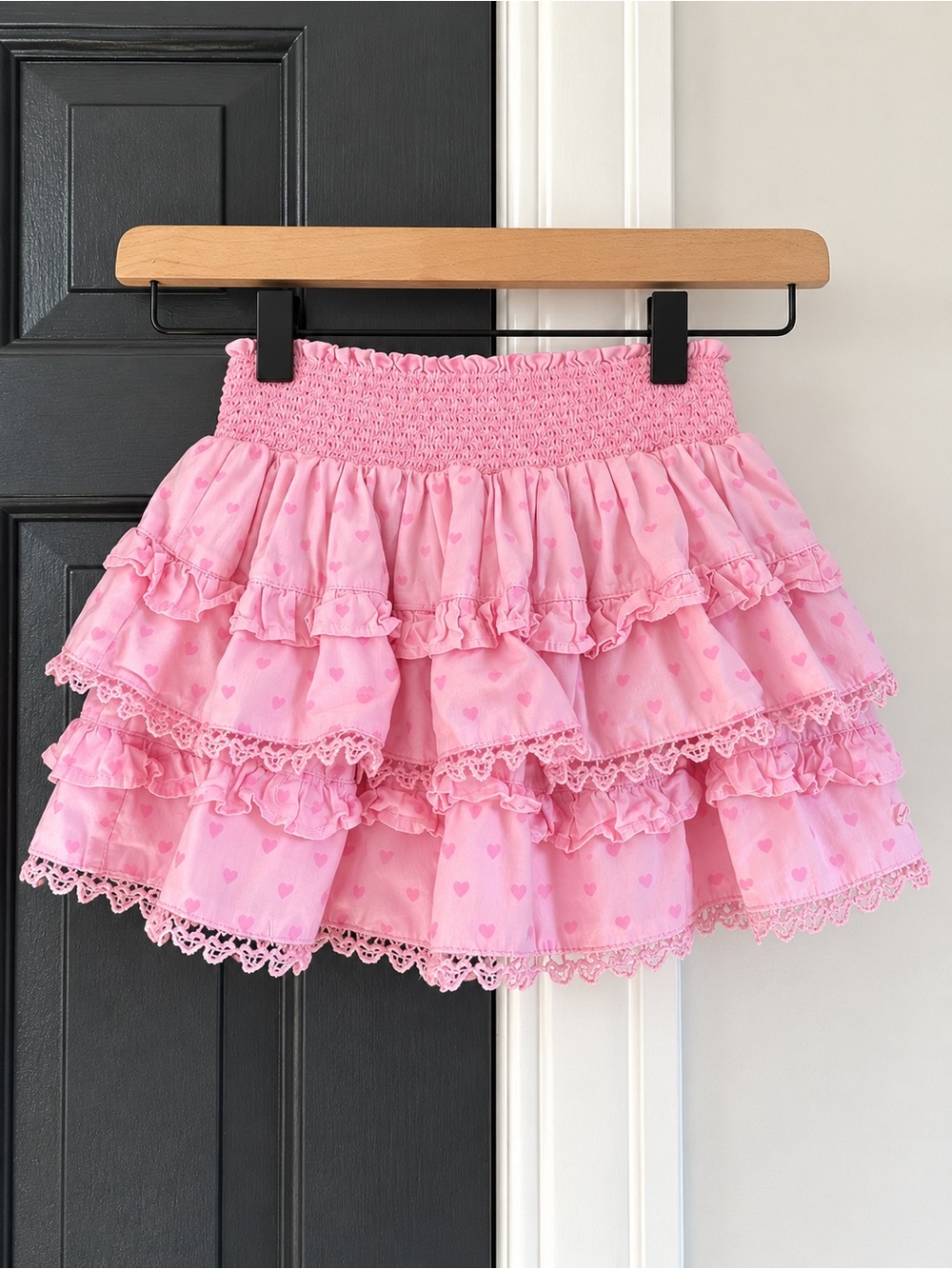American Girl x LoveShackFancy Rosy Ruffles Billie Skirt Pink Hearts XS 6